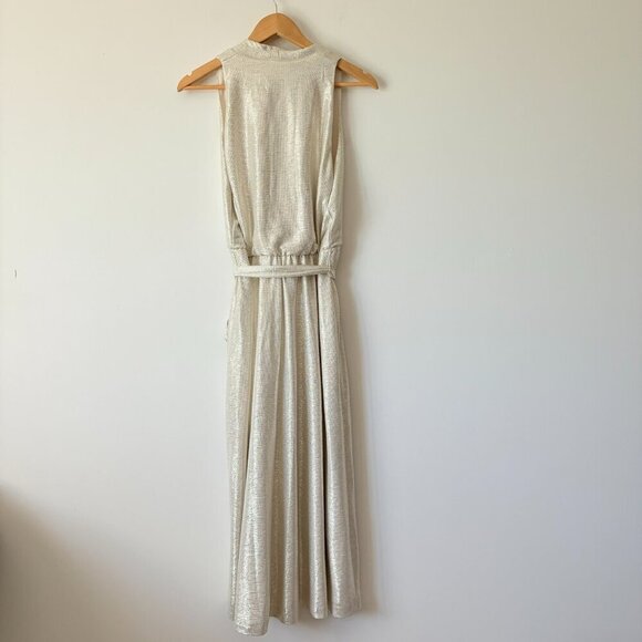 Lauren Ralph Lauren Metallic Shine Print Halter Dress Size 10 - Picture 8 of 10